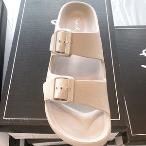 Grey Qupid sandals. New in box